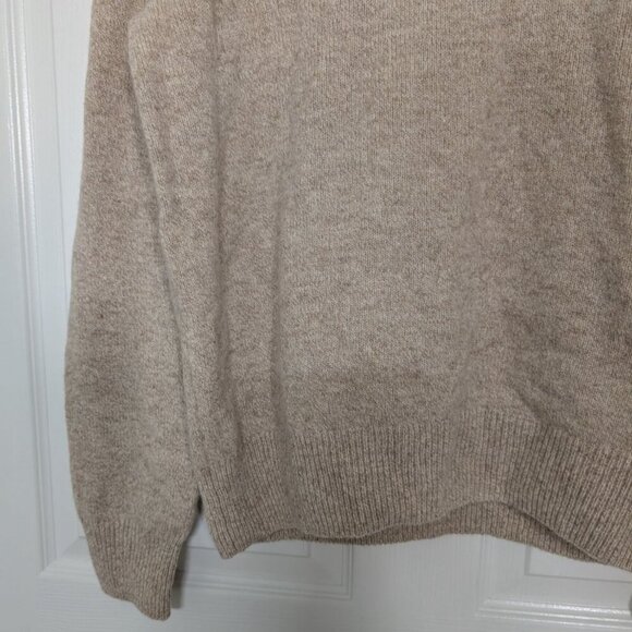 J Crew Shawl Collar Sweater Womens Size Medium Beige Neutral 100% Lambswool Knit - Picture 3 of 10